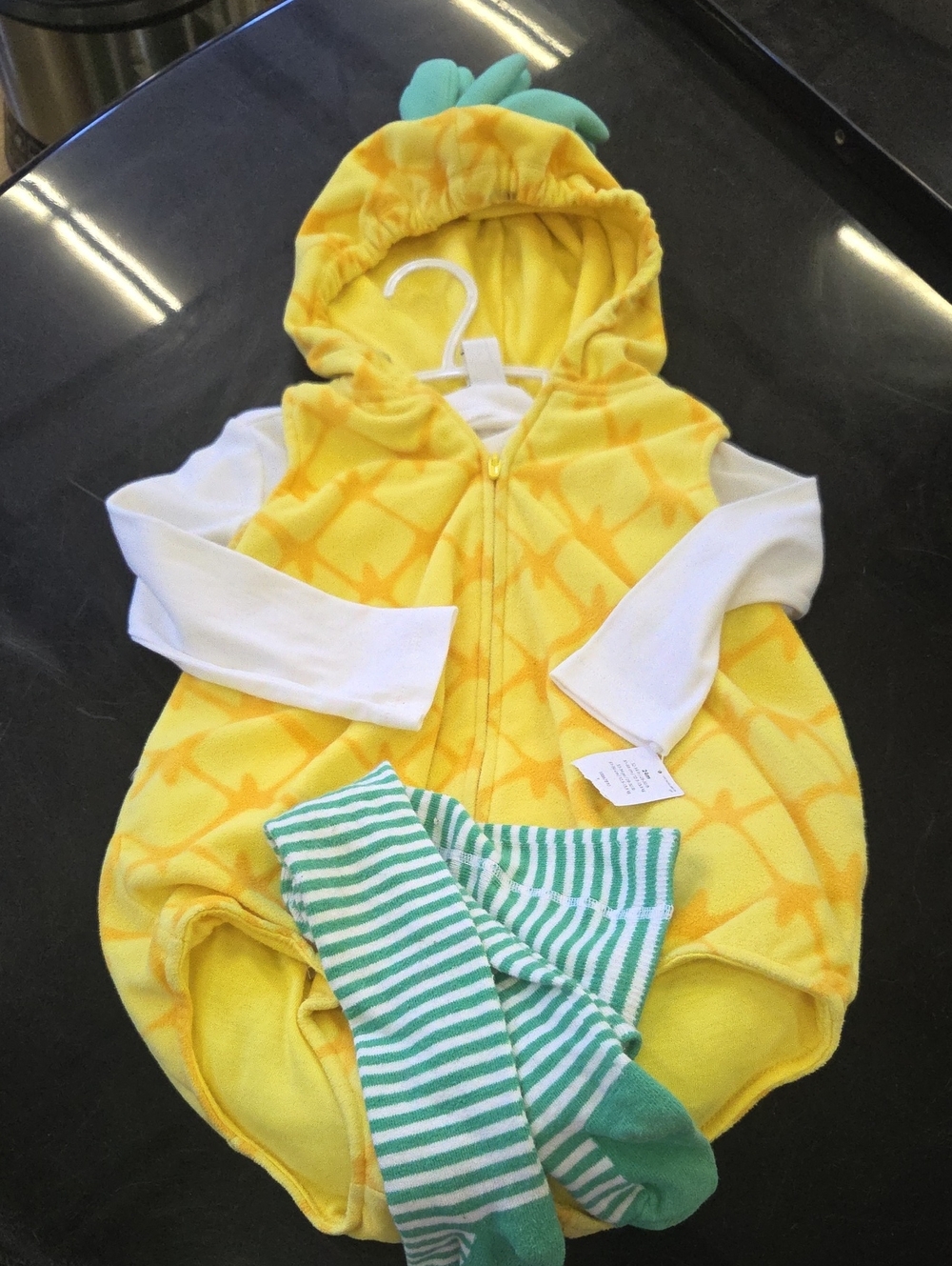 Carter's Yellow Pineapple Costume with Green Top Detail